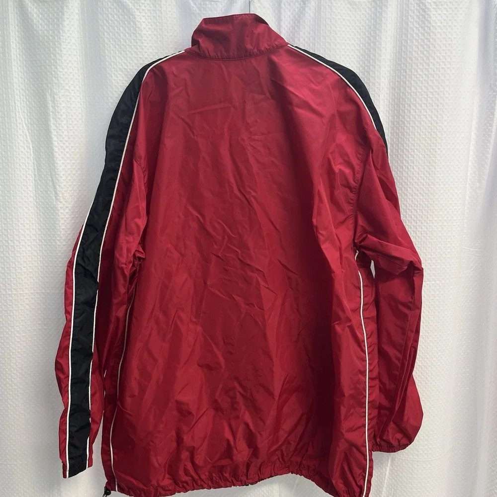 Vtg Nike Men's Red Windbreaker Running Jacket XL 90's Embroidered Swoosh Retro